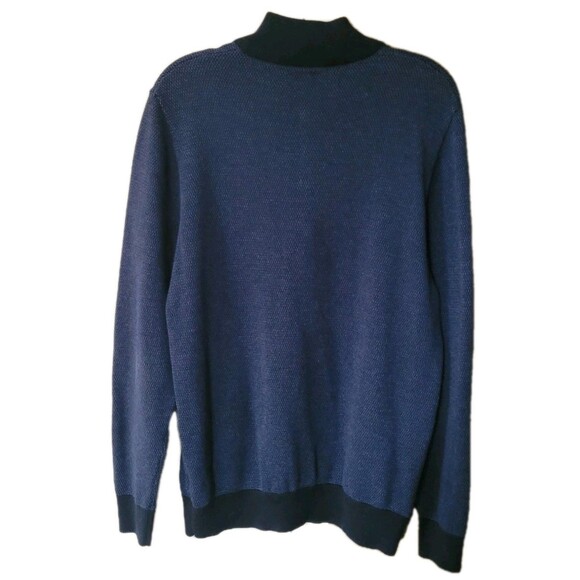 Vineyard Vines Wool Blend Sweater Mens M Blue 1/4 Zip Geometric Corp Core Casual - Picture 4 of 14